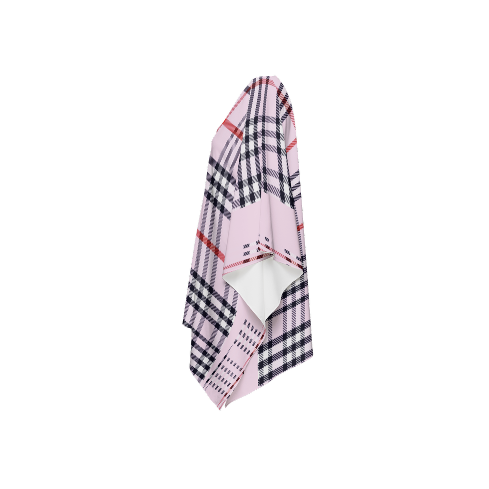 Pink Plaid Women's Recycled Purple Wrap Coverup
