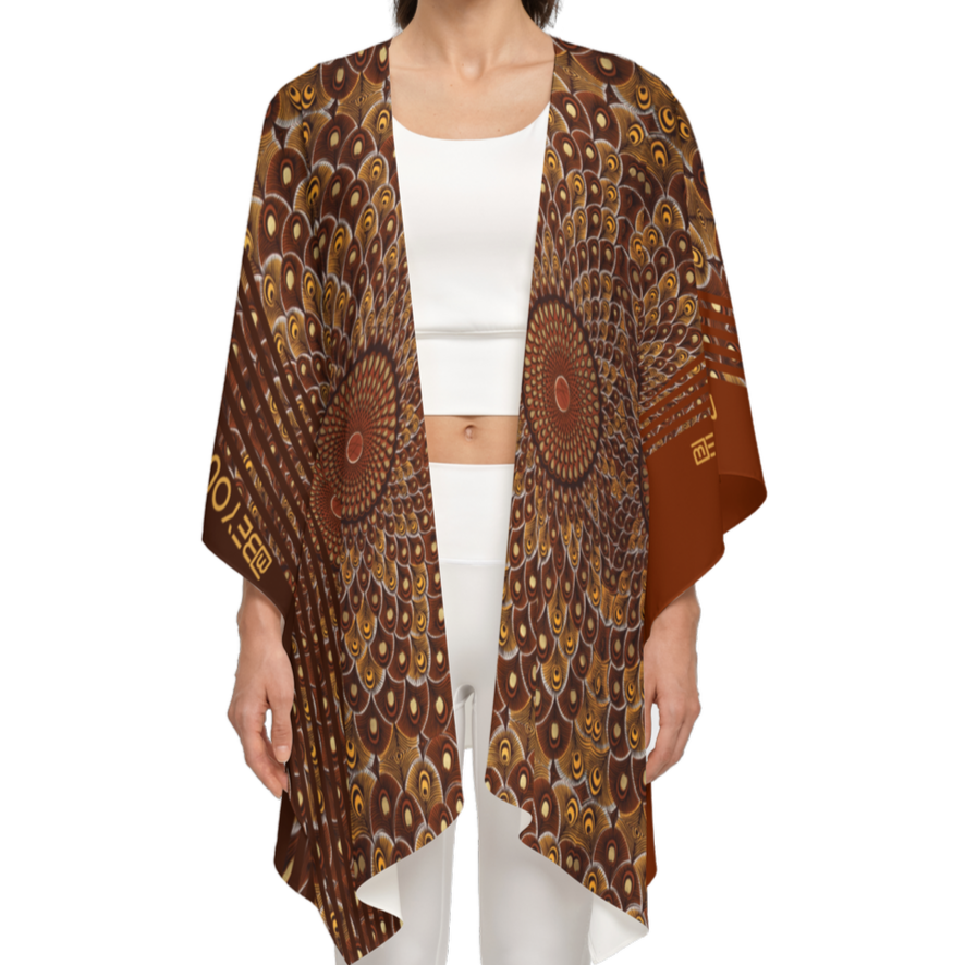 Feather-Me Women's Recycled Brown Wrap Coverup