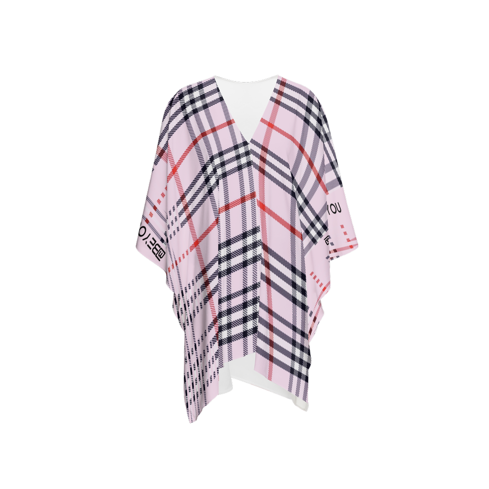 Pink Plaid Women's Recycled Purple Wrap Coverup