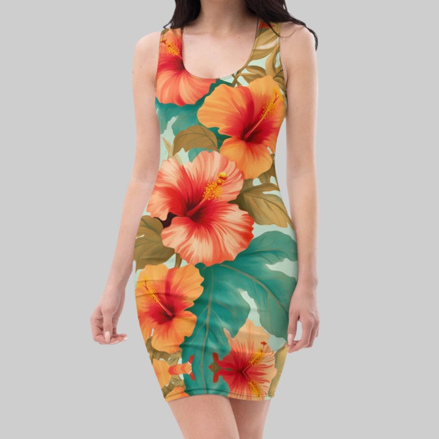 Be-Floral Women's Recycled Orange Tank Dress