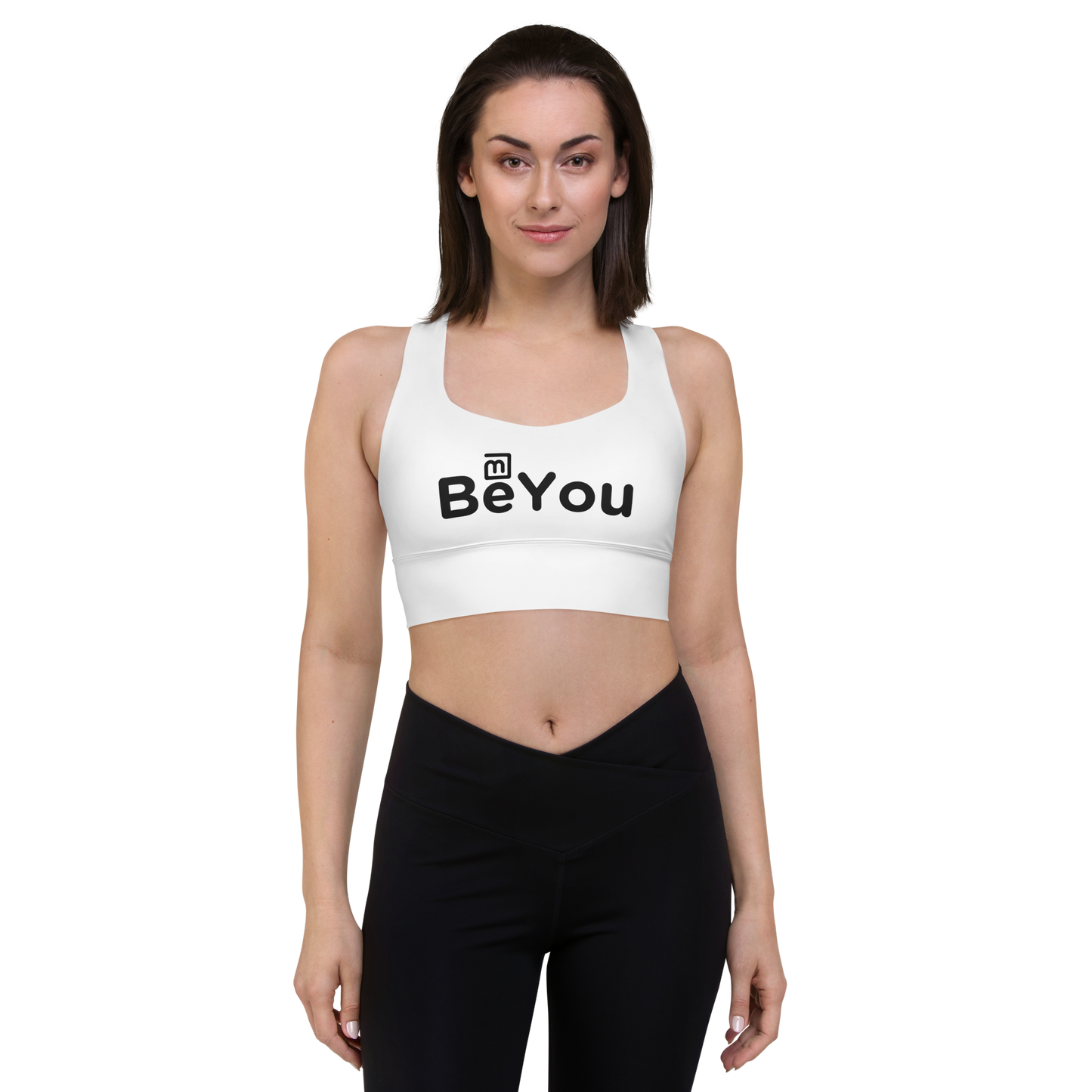 White Longline sports bra