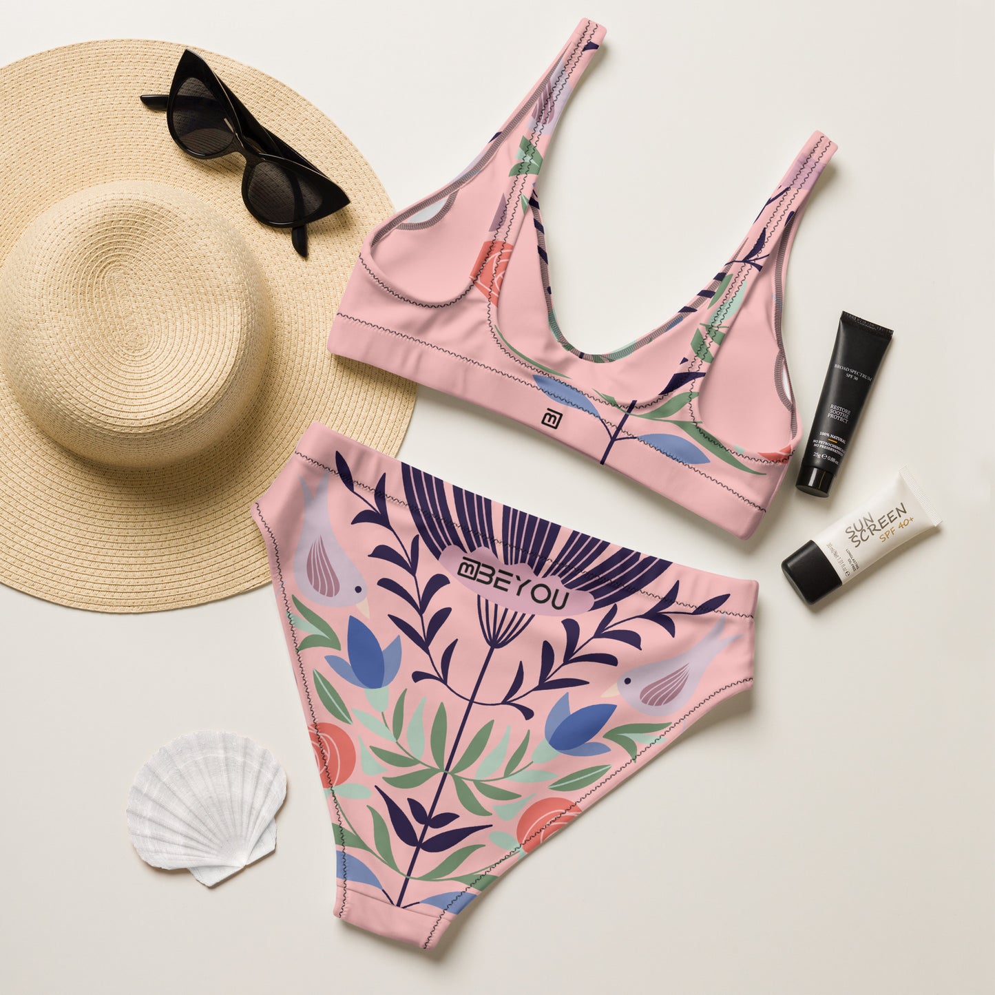 Birdie Recycled Blush Bikini Swimsuit