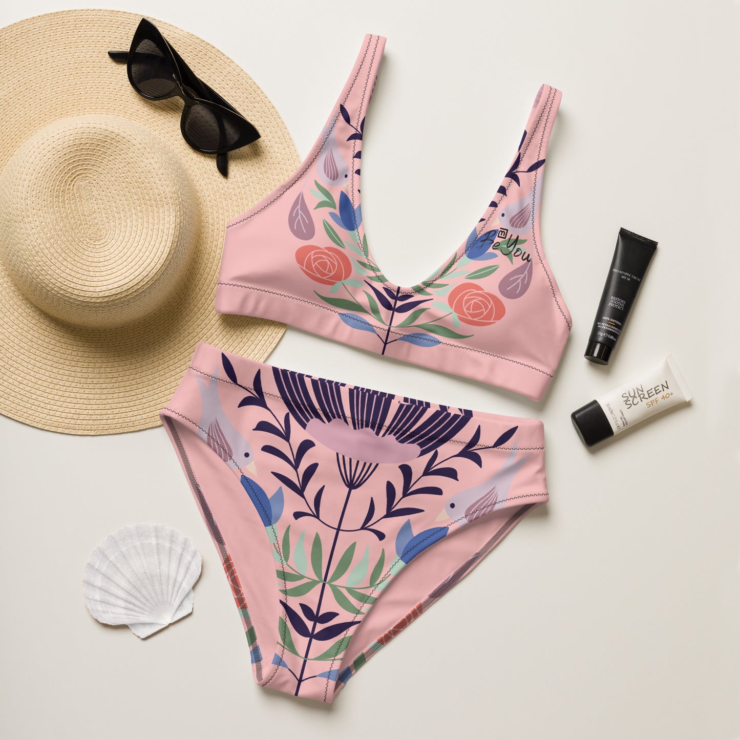 Birdie Recycled Blush Bikini Swimsuit