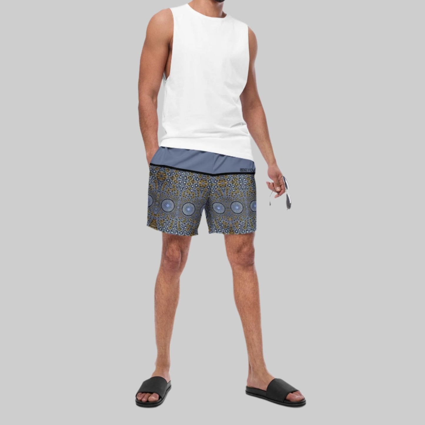 Feather-Me Men's Recycled Blue Swim Trunks