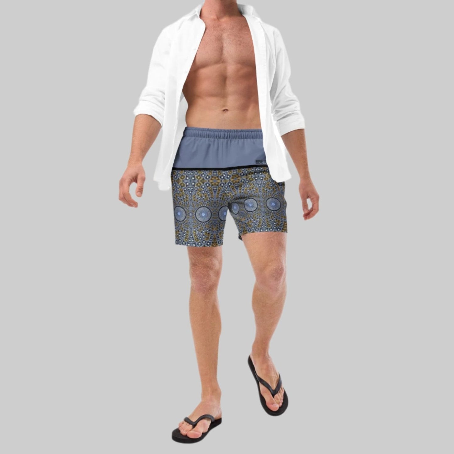 Feather-Me Men's Recycled Blue Swim Trunks