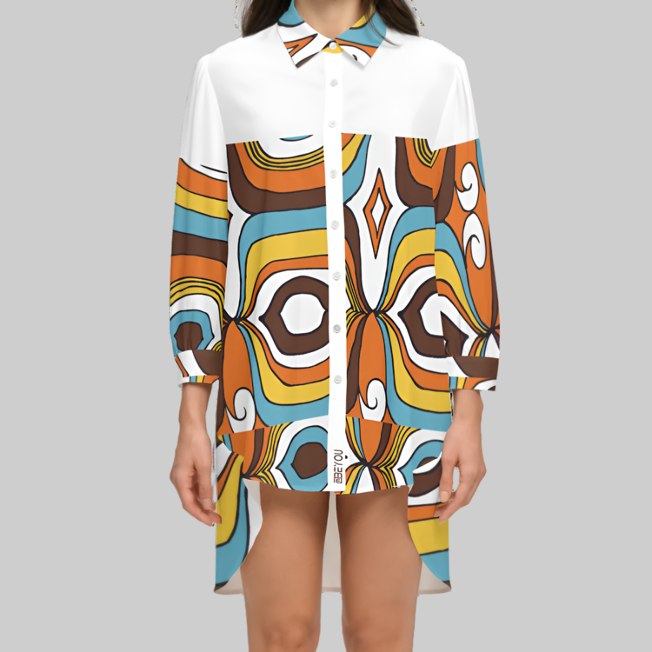 Master-Me Women's Recycled High Low Prism Blouse