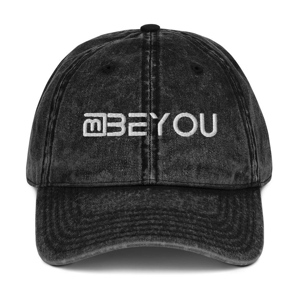 Vintage Denim Washed 3D Puff BeYou Unisex Cap