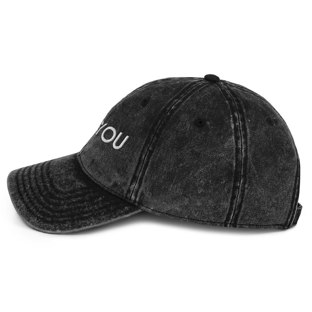Vintage Denim Washed 3D Puff BeYou Unisex Cap