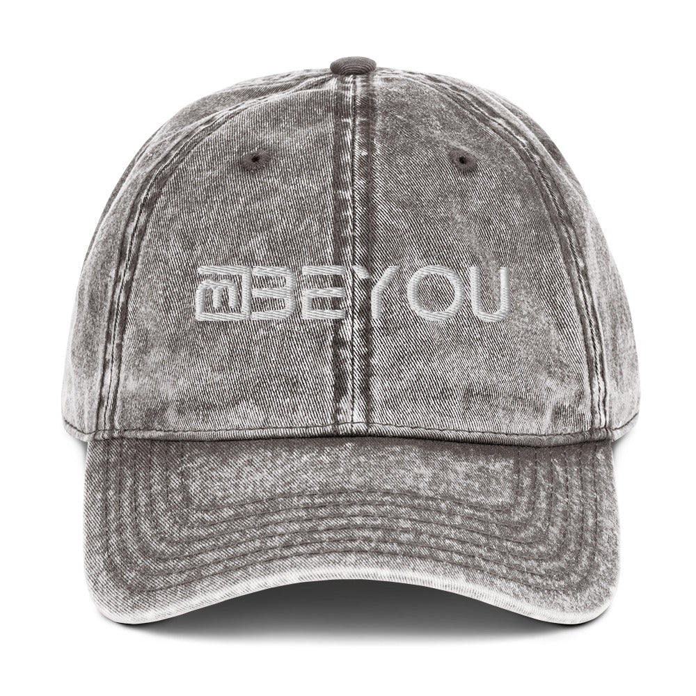Vintage Denim Washed 3D Puff BeYou Unisex Cap