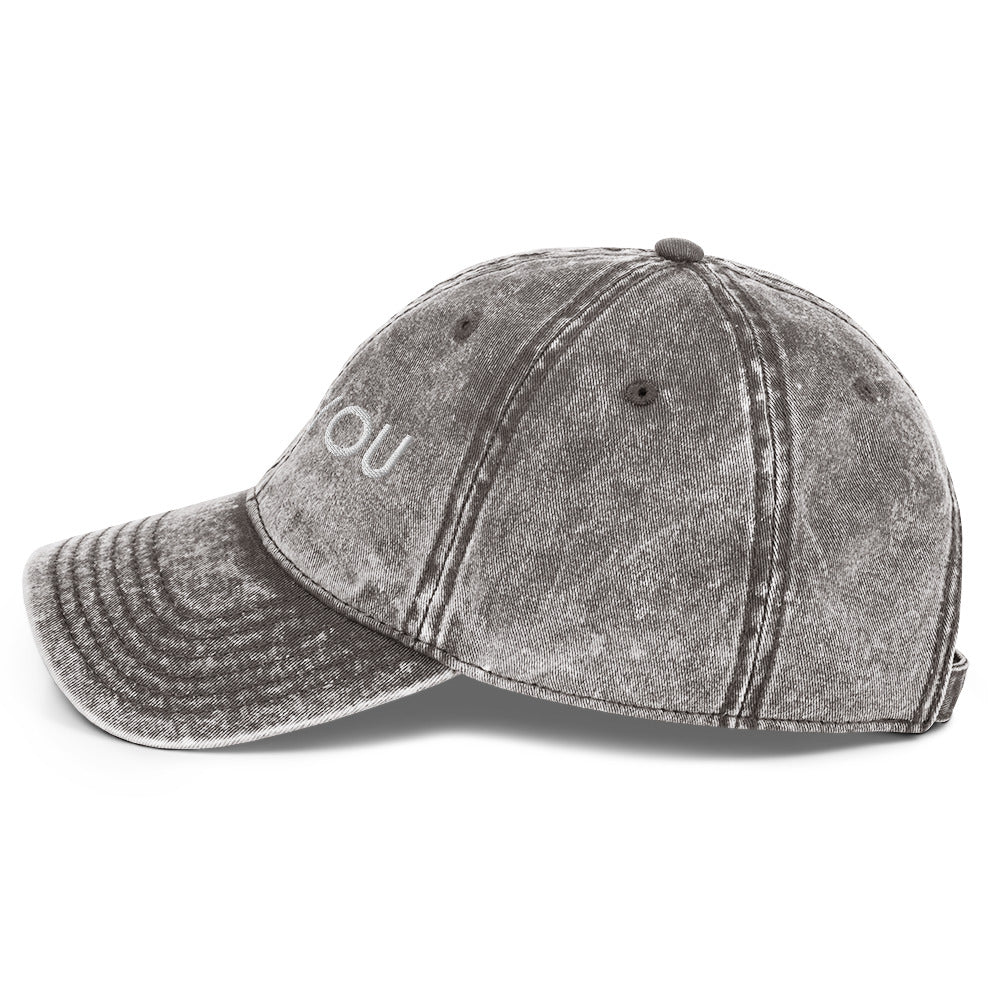 Vintage Denim Washed 3D Puff BeYou Unisex Cap