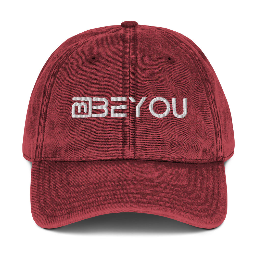 Vintage Denim Washed 3D Puff BeYou Unisex Cap