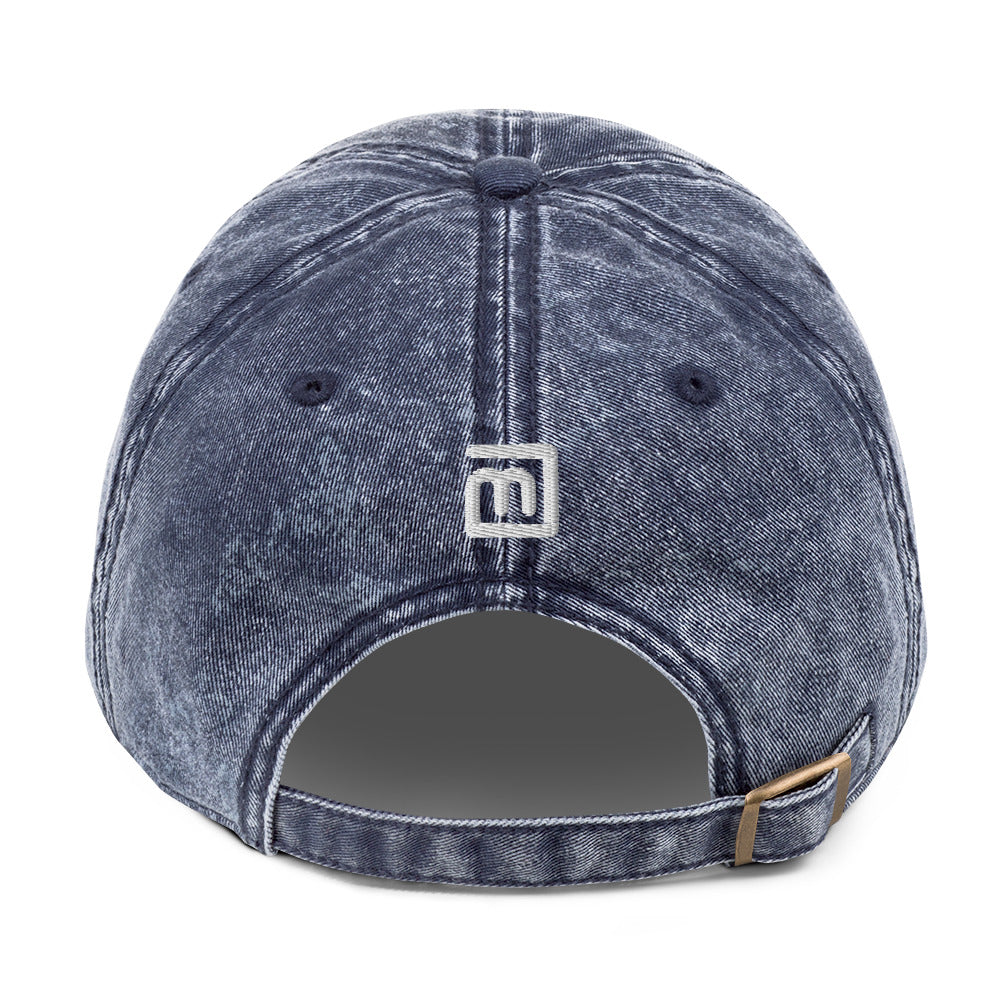 Vintage Denim Washed 3D Puff BeYou Unisex Cap
