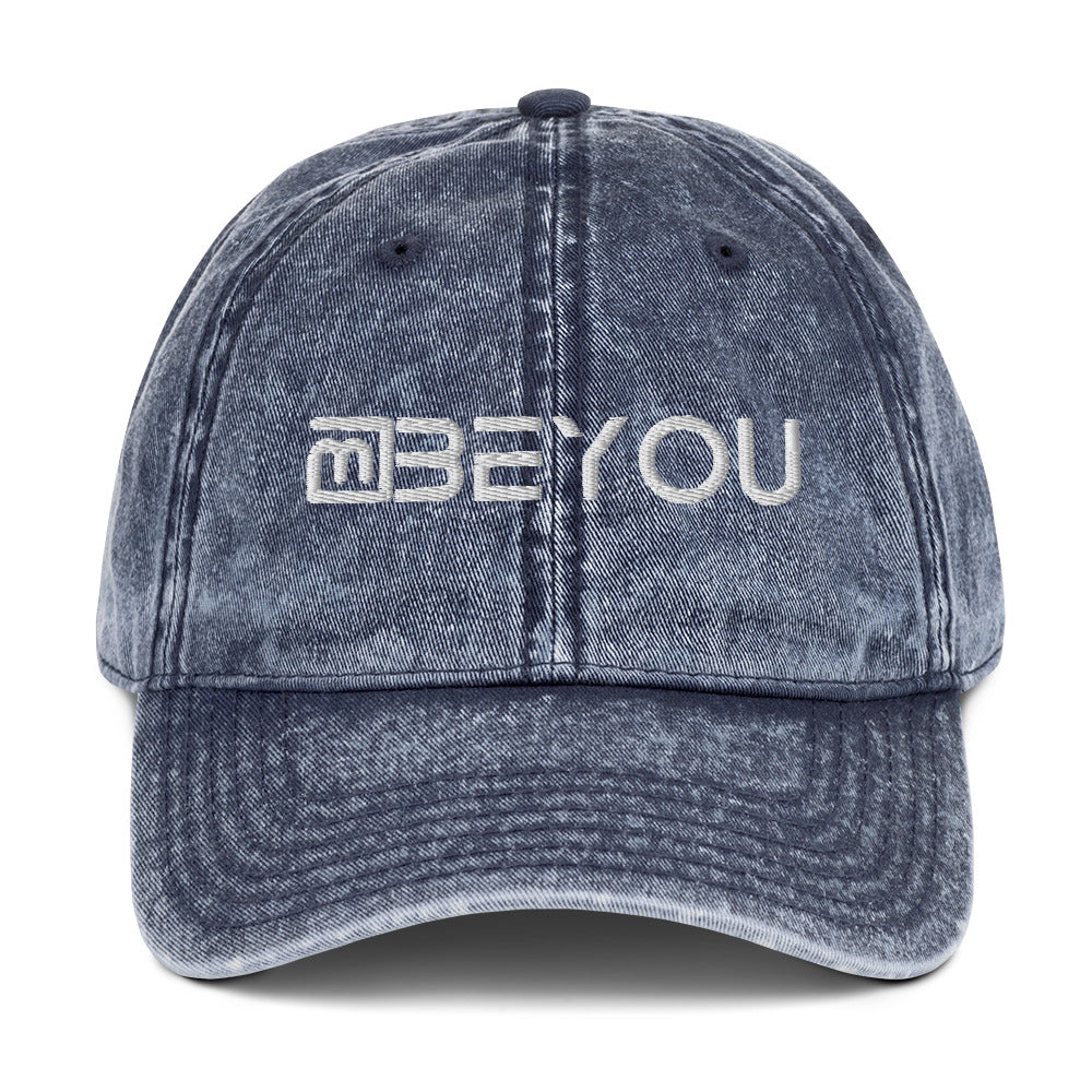 Vintage Denim Washed 3D Puff BeYou Unisex Cap
