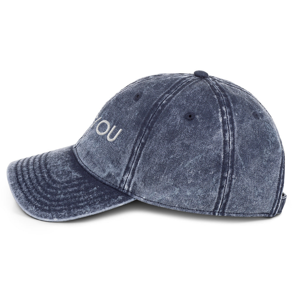 Vintage Denim Washed 3D Puff BeYou Unisex Cap