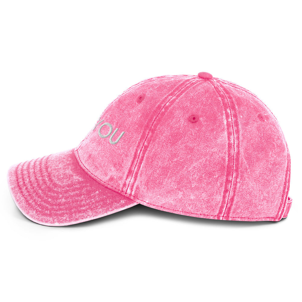 Vintage Denim Washed 3D Puff BeYou Unisex Cap