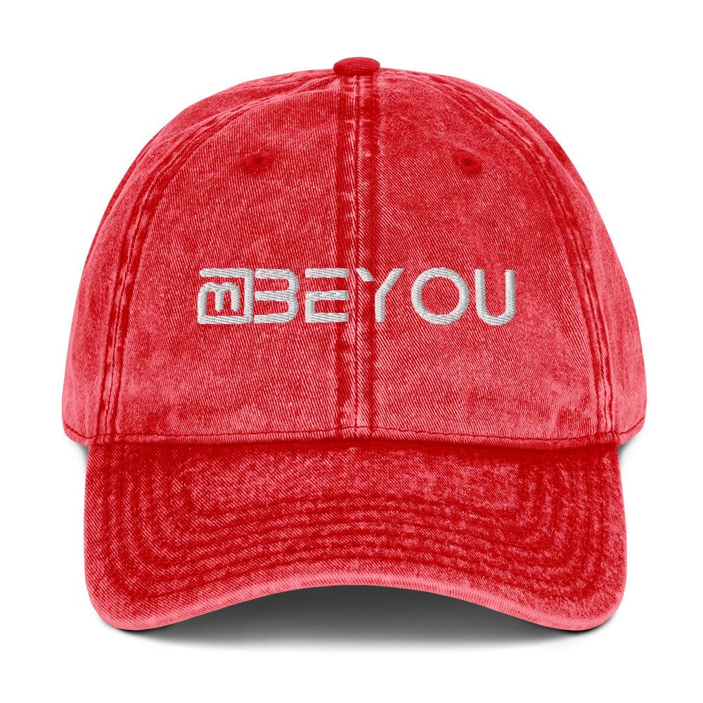 Vintage Denim Washed 3D Puff BeYou Unisex Cap