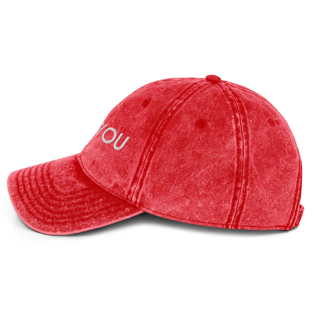 Vintage Denim Washed 3D Puff BeYou Unisex Cap