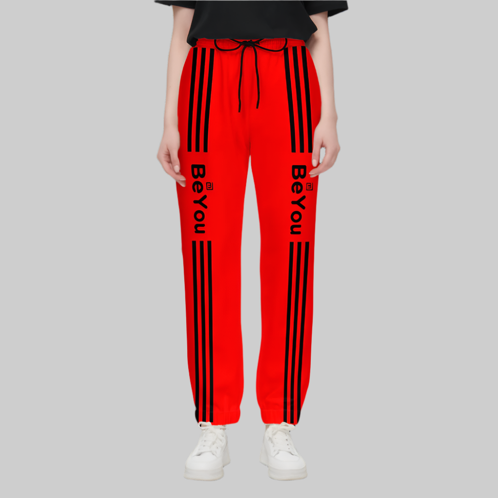 Red Casual Fit Jogging Sustainable Pants
