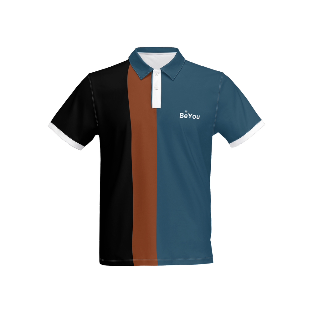 Black Block Colors Men’s Slim Fit Short-Sleeve Sustainable Polo Shirt