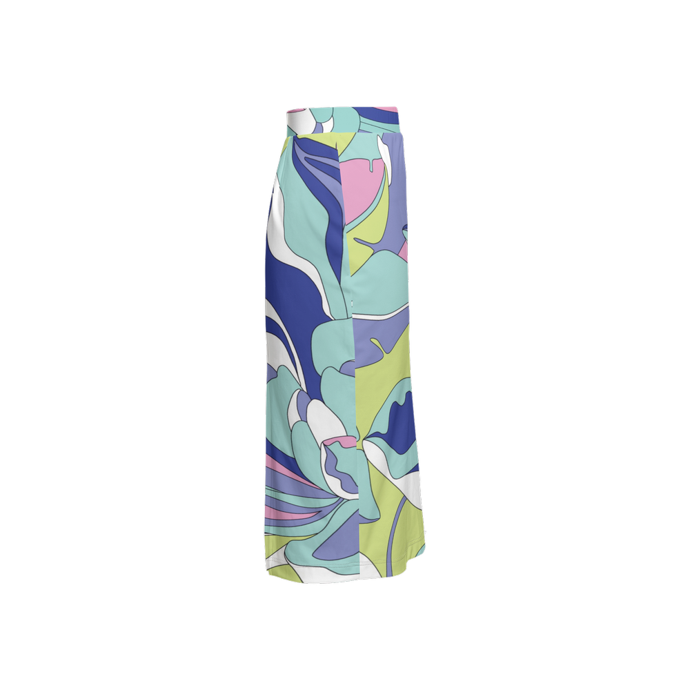 Soft Pastel Motion Women’s Back Split Sustainable Pencil Skirt Knit