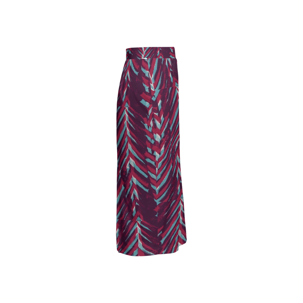 Geometric Splash Women’s Back Split Sustainable Pencil Skirt-Heavy Knit