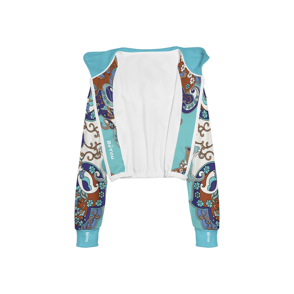 Hazie Vines Cropped Full-Zip Sustainable Hoodie