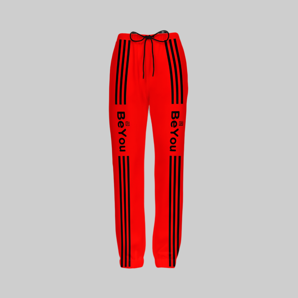 Red Casual Fit Jogging Sustainable Pants