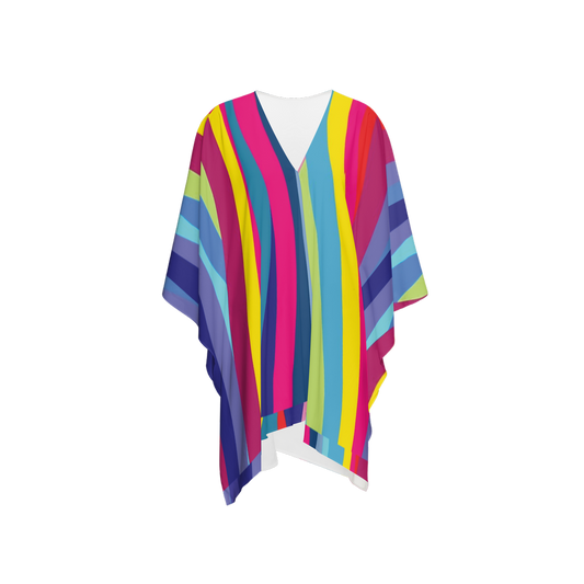 Rainbow Multi Patchwork Sustainable Wrap Coverup
