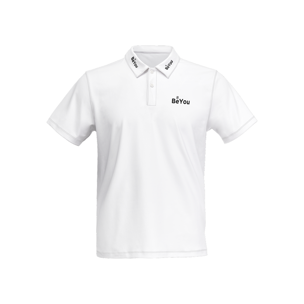 White Men’s Slim-Fit Short-Sleeve Sustainable Polo Shirt