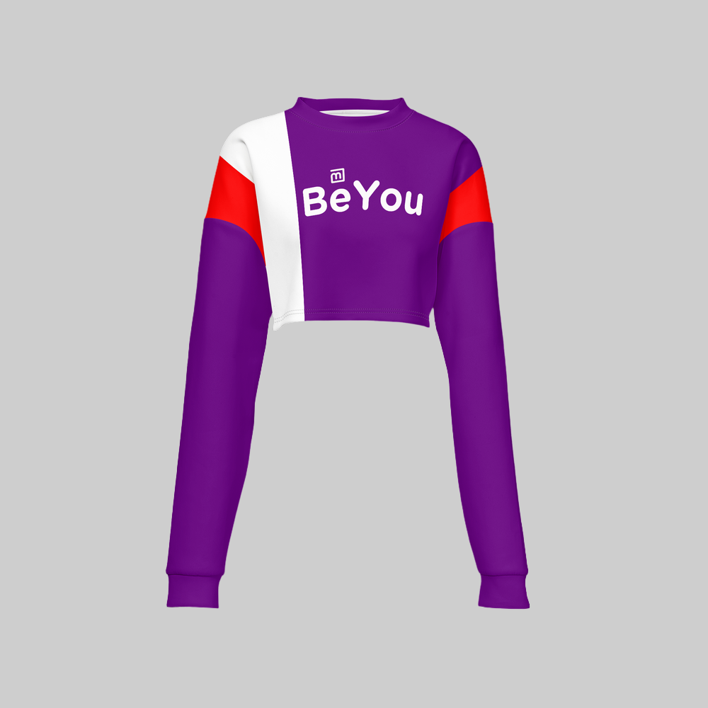 Cropped Women's Recycled Purple Sweatshirt
