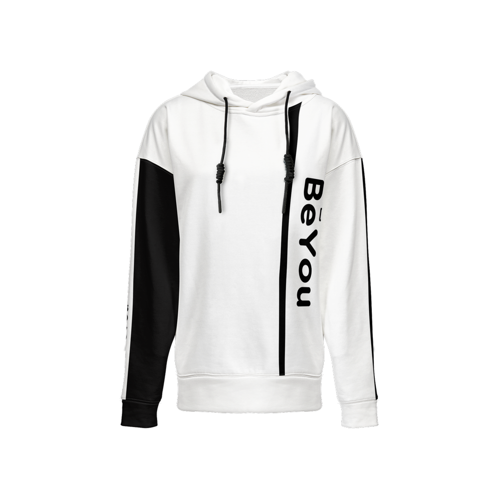 Retro Color Mix White Relaxed Sustainable Fit Hoodie
