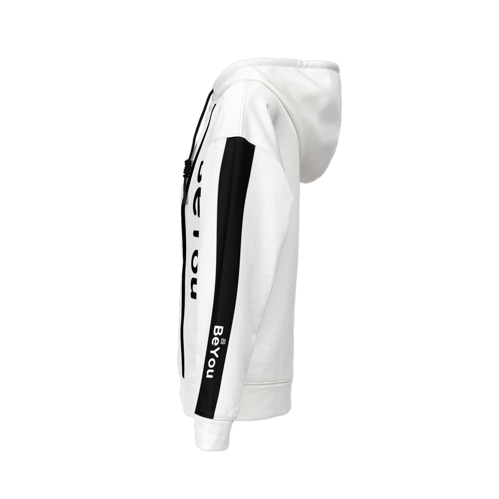Retro Color Mix White Relaxed Sustainable Fit Hoodie