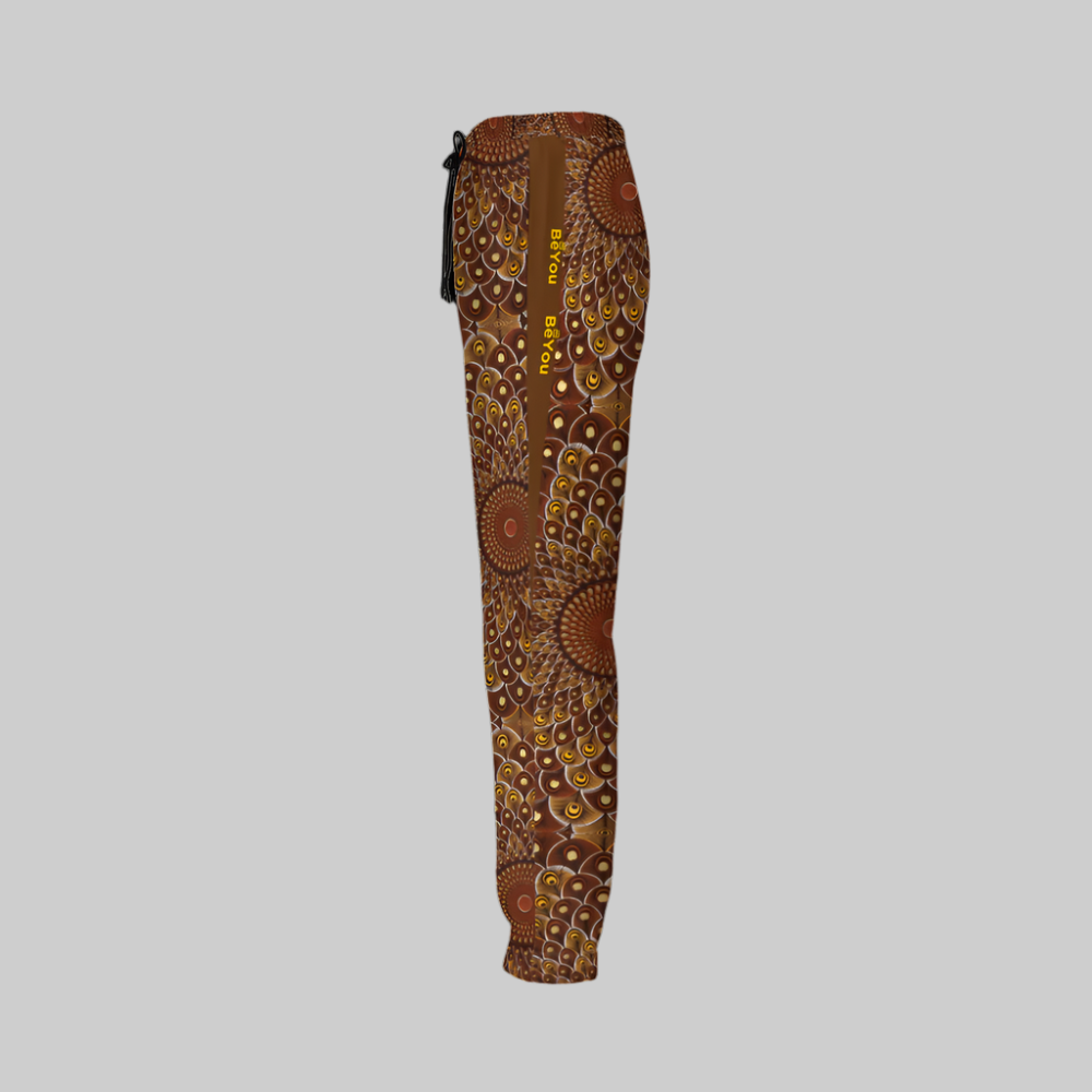 Brown Peacock Unisex Casual Fit Sustainable Jogging Pants