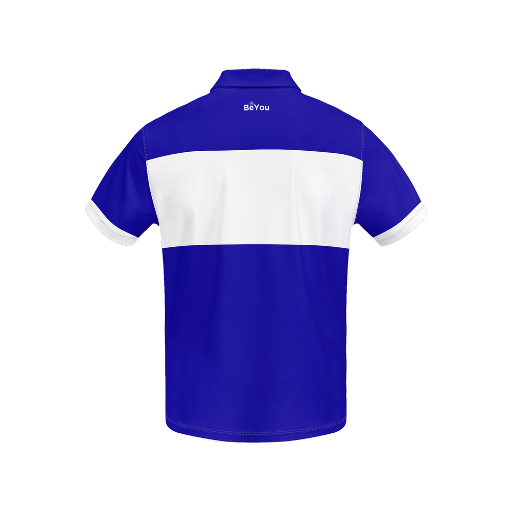 Blue & White Men’s Slim Fit Short-Sleeve Sustainable Polo Shirt