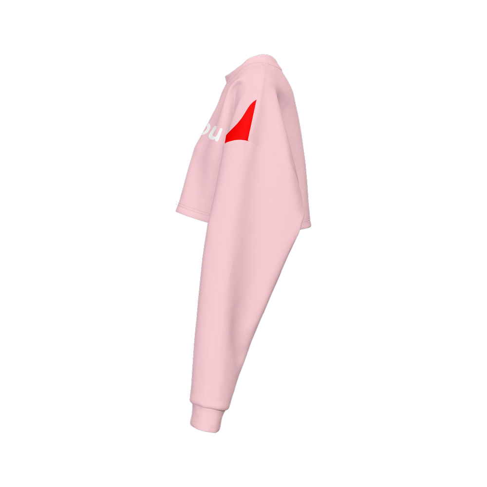 Powder Pink Mix Cropped BeYou Crewneck Eco-Friendly Sweatshirt