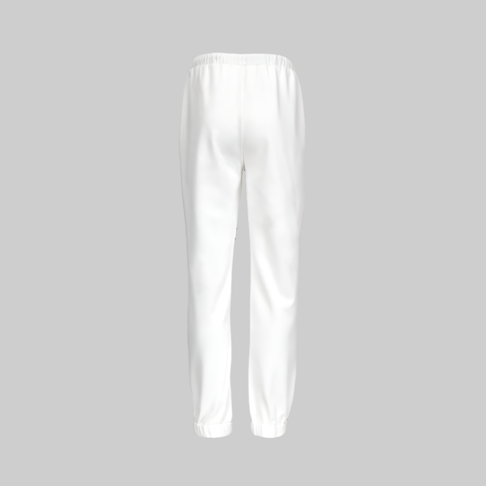 White Vertical Casual Fit Jogging Sustainable Pants