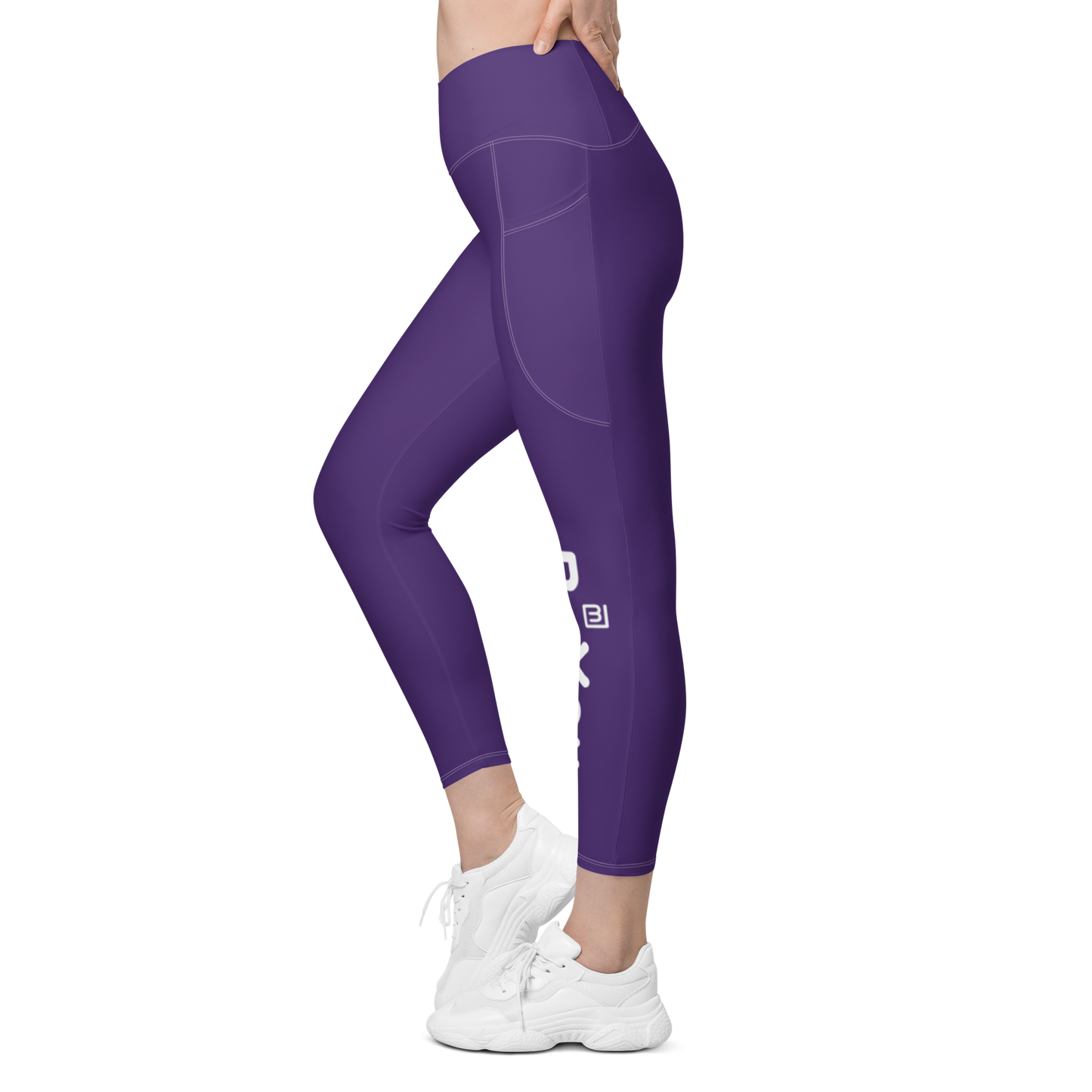 Purple Crossover Leggings with Pockets