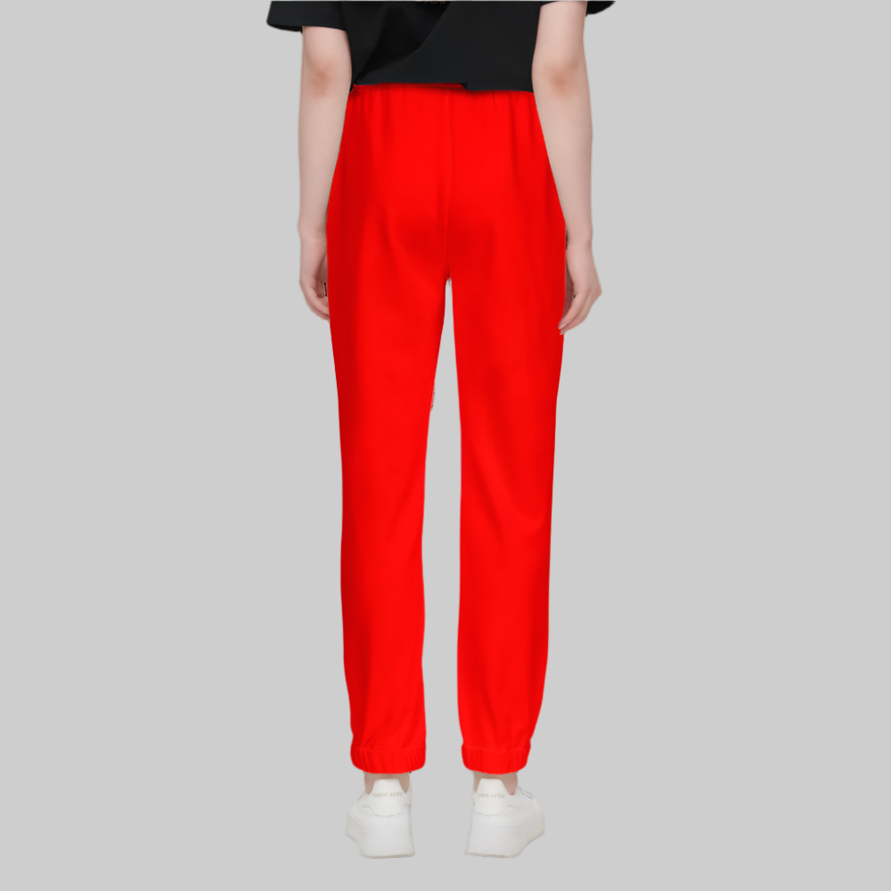 Red Casual Fit Jogging Sustainable Pants
