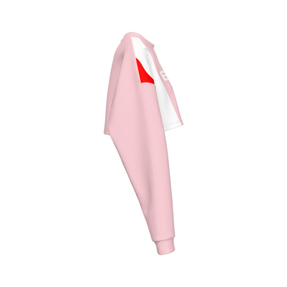 Powder Pink Mix Cropped BeYou Crewneck Eco-Friendly Sweatshirt