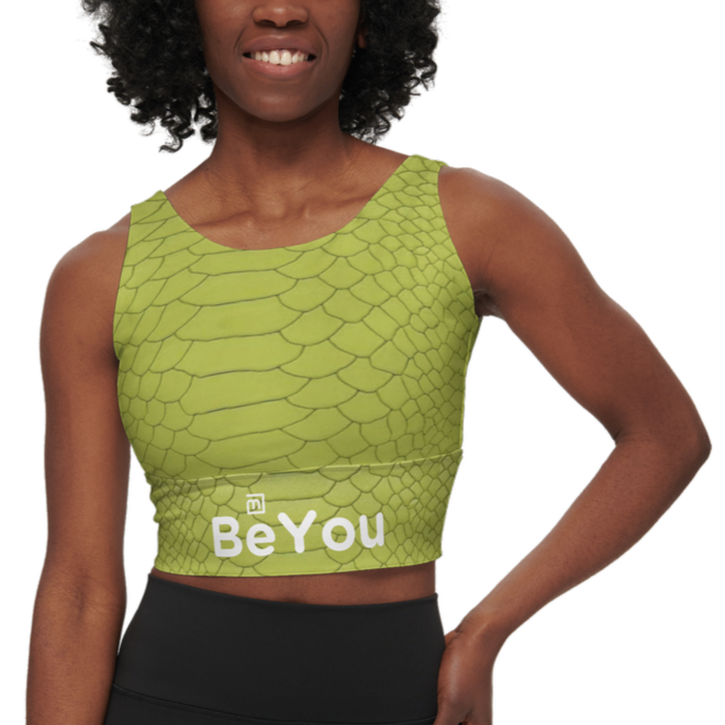 Lime Crocodile Faux Sustainable Sports Bra – BeYou Multiwear