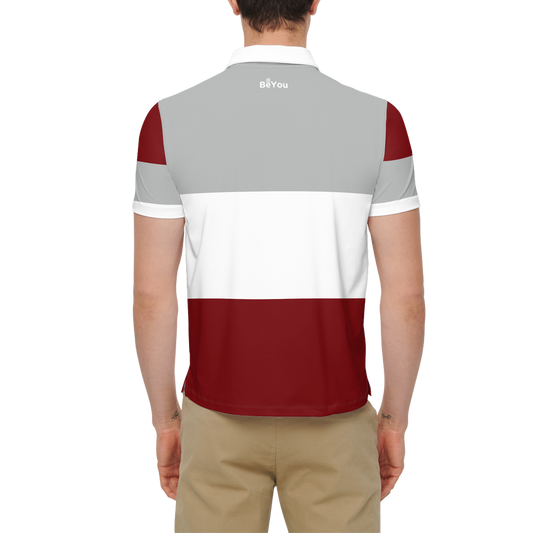 Burgundy Mix Men’s Slim Fit Short-Sleeve Sustainable Polo Shirt