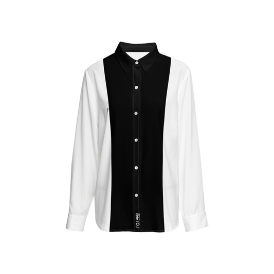 Be-Poppin Women's Recycled Black Button Up Blouse