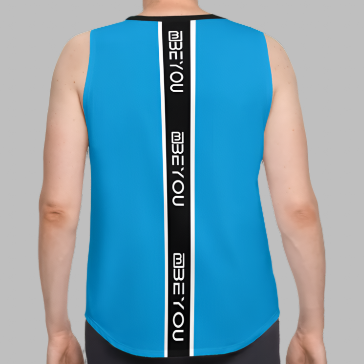 Be-Sporty Men's Recycled Aqua Blue Tank Top