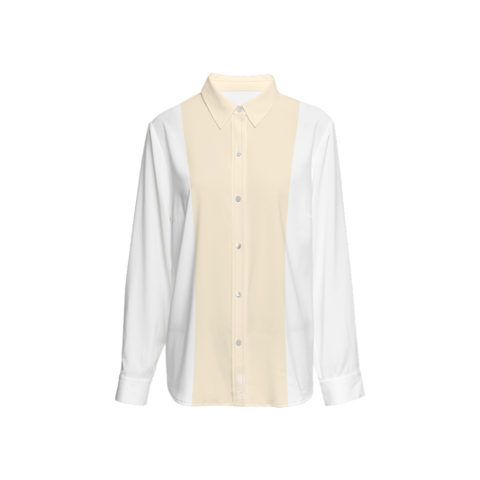 Be-Poppin Women's Recycled Cream Button Up Blouse