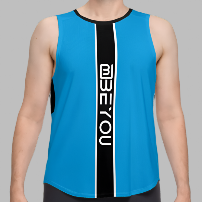 Be-Sporty Men's Recycled Aqua Blue Tank Top