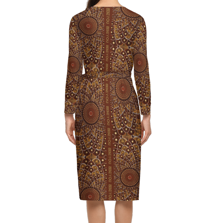 Feather-Me Women's Recycled Brown Wrap Dress