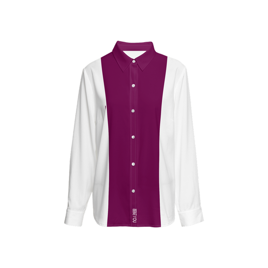 Be-Poppin Women's Recycled Deep Fuscia Button Up Blouse