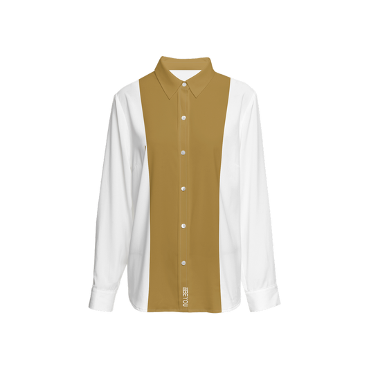 Be-Poppin Women's Recycled Gold Button Up Blouse