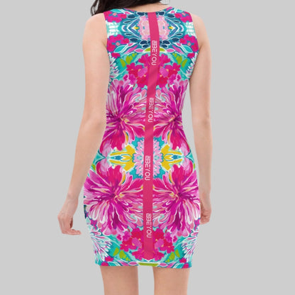 Be-Floral Women's Recycled Pink Prism Tank Dress