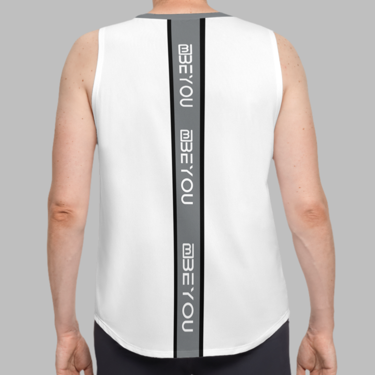 Be-Sporty Men’s White Recycled Tank Top